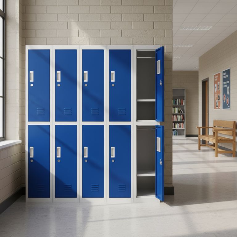 Locker de Oficina con Llave 10 Puerta(s) 10 Repisa(s) 50x166x140 cm Azul