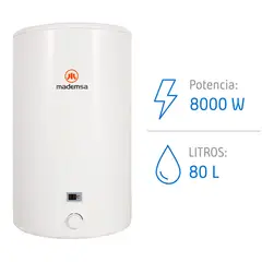 MADEMSA - Termo Eléctrico 80 Litros 2000 W de Muro