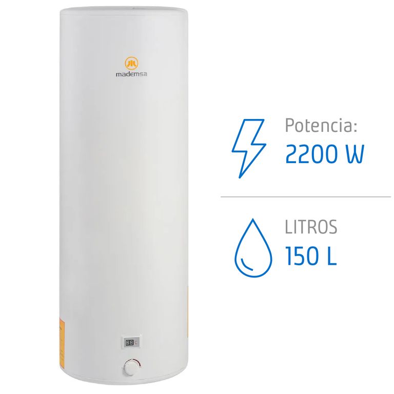 Termo Eléctrico 150 Litros 2200 W de Muro