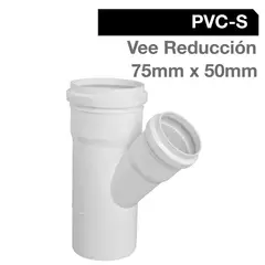 TIGRE - Vee Reducción PVC-S Bco c/goma 75mm x 50mm Blanco 1u
