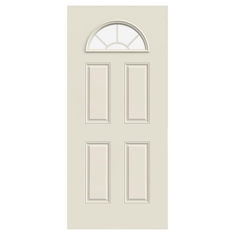 Puerta Exterior Acero Media Luna Blanco