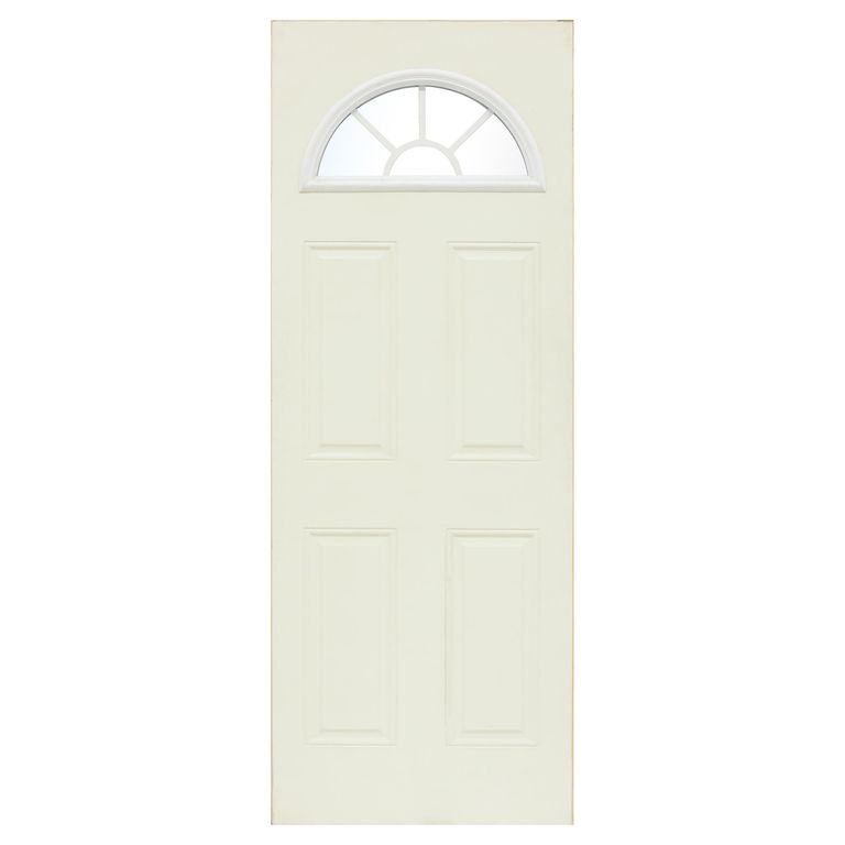 Puerta Exterior Acero Media Luna Blanco