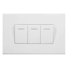 HALUX - Interruptor triple (9/32) 10 A Blanco