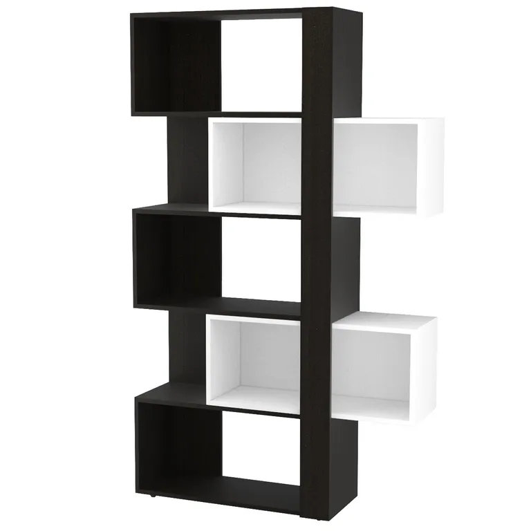 Librero Cubo MDF 5 Nivel(es) 70x161x26 cm Blanco/Negro