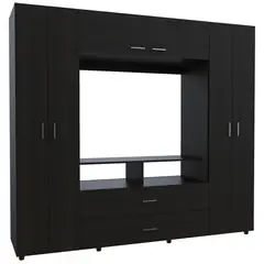 TUHOME - Clóset Racks Tv 46 " 6 Puerta(s) 3 Repisa(s) 198.4x180x49.5 cm Café