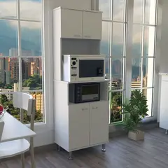 TUHOME - Mueble Cocina 4 Puertas 4 Repisas 54x160x35 cm