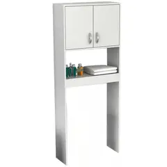 TUHOME - Estante para Baño Melamina 2 Nivel(es) 63x160x25 cm Blanco