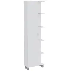 TUHOME - Estante Bath Melamina 7 Nivel(es) 52x178x21.5 cm Blanco