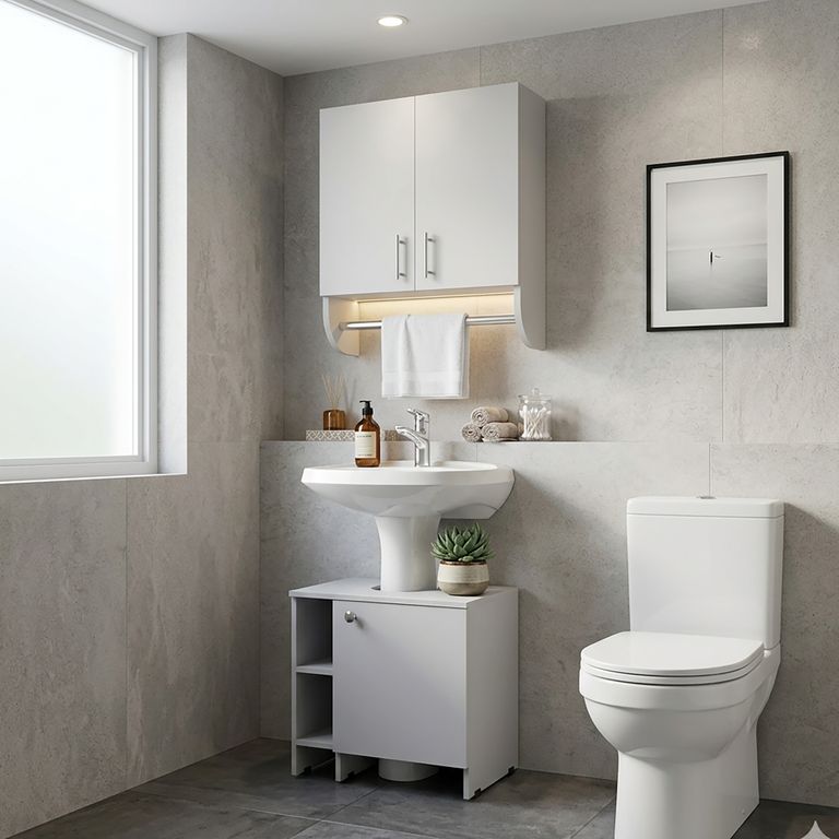 Botiquín Baño con Lavamanos Blanco