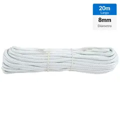 FIXSER - Nylon Trenzado 8 mm 20 m Blanco