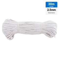 FIXSER - Algodón Trenzado 2.5 mm 30 m Blanco