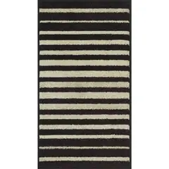 JUST HOME COLLECTION - Bajada de Cama Carrera Rayas 50x90 cm Polipropileno Negro