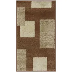 JUST HOME COLLECTION - Bajada de Cama Carrera Cuadros 50x90 cm Polipropileno Café