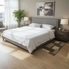 JUST HOME COLLECTION - Bajada de Cama Carrera Cuadros 50x90 cm Polipropileno Café