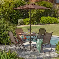 JUST HOME COLLECTION - Juego de Terraza Comedor Menorca 4 Personas Café