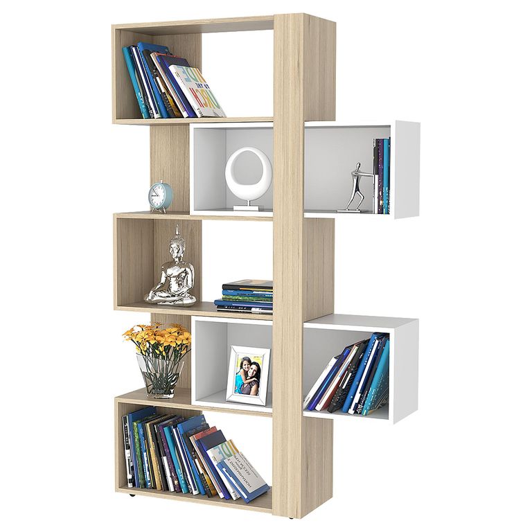 Librero Cubo Melamina 5 Nivel(es) 71x162x26 cm Rovere