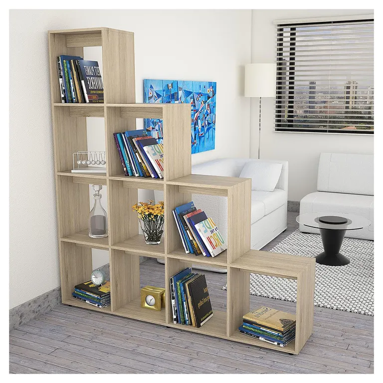 Librero Escalera Melamina 10 Nivel(es) 156x170x30 cm Rovere