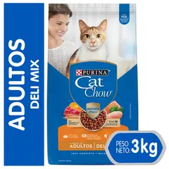 CAT CHOW - Alimento Seco para Gato Adulto Carne, Pollo y Pescado 3 kg