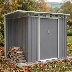 ERGO - Bodega de Jardín CHESTER A Gris/Blanco 184x257x142 cm