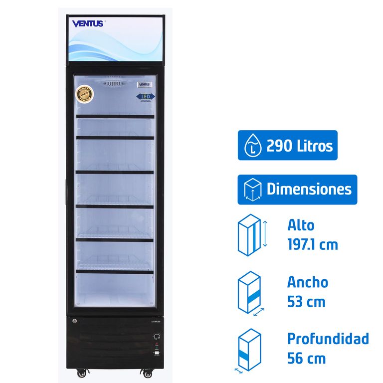 VisiCooler 1 puerta 290 litros negro