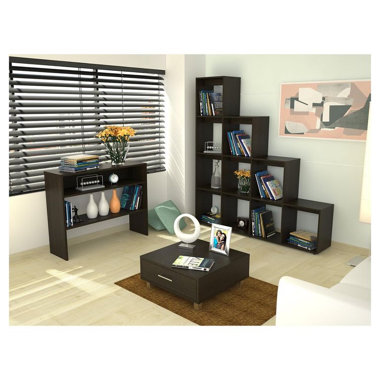 Combo biblioteca + arrimo + mesa centro