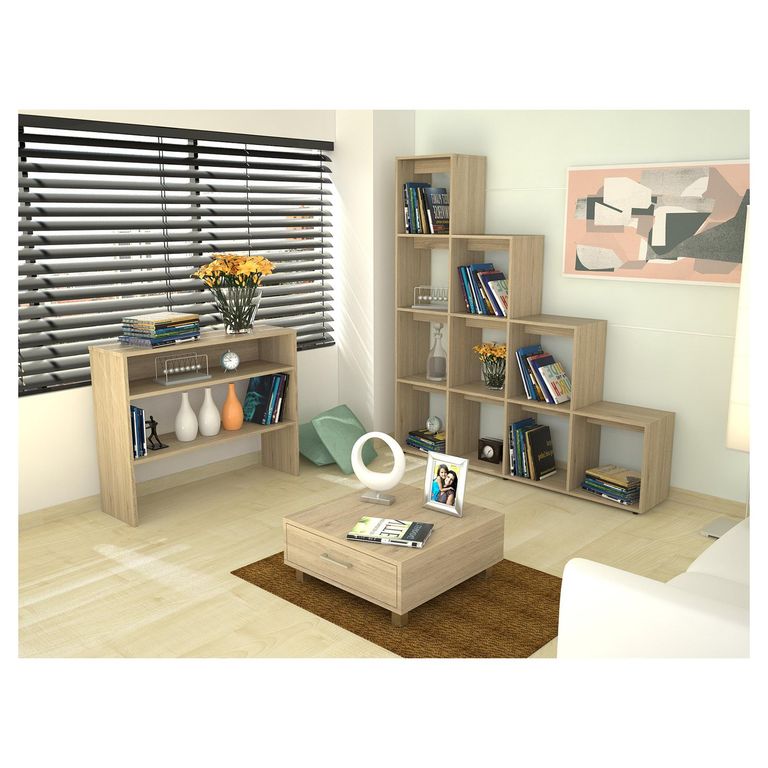 Combo Biblioteca + Arrimo + Mesa De Centro