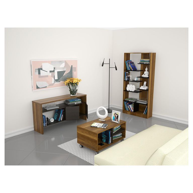 Combo Biblioteca + Arrimo + Mesa De Centro