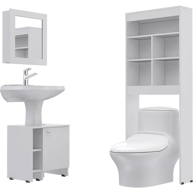 Botiquín de Baño con Mueble Bajo Lavamanos y Estante