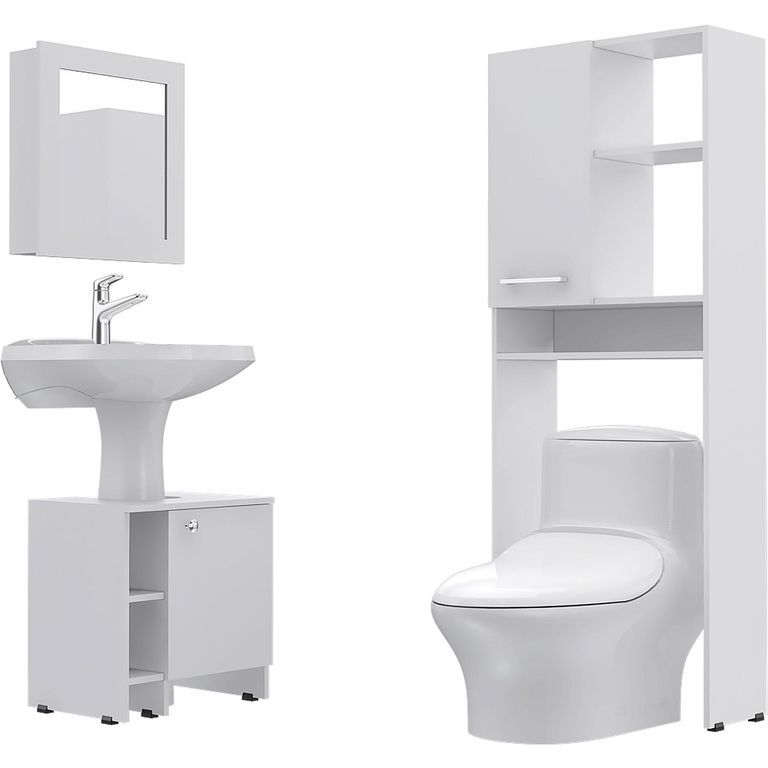 Botiquín de Baño con Mueble Bajo Lavamanos y Estante