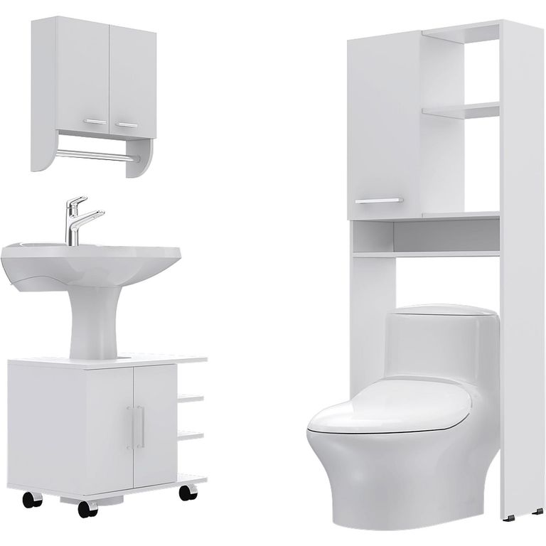 Combo Botiquín con Mueble Bajo Lavamanos y Estante