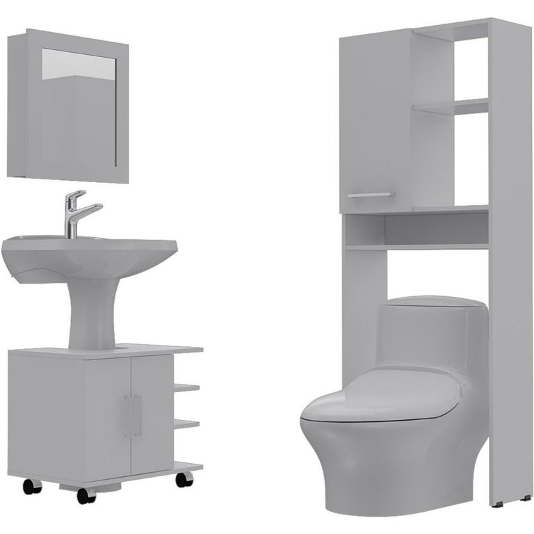Botiquín de Baño con Mueble Bajo Lavamanos y Estante