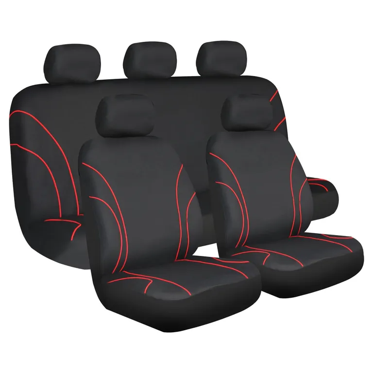 Set de Cubre Asientos 9 Piezas Rojo Automóvil