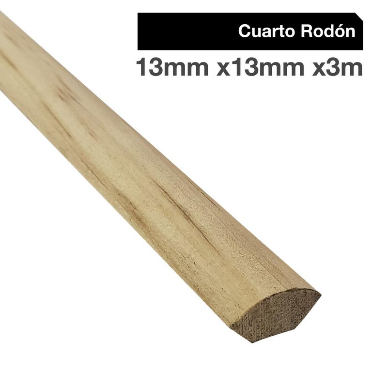 Moldura 1/4 Rodón Pino Finger Natural 15 mm 1.5x300 cm