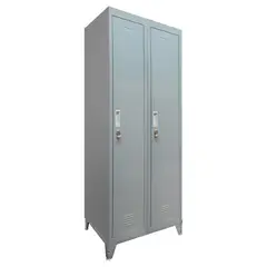 MALETEK - Locker con Portacandado 2 Puerta(s) 3 Repisa(s) 50x166x56,5 cm Gris