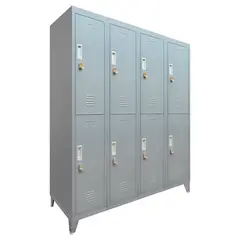 MALETEK - Locker con Portacandado 8 Puerta(s) 8 Repisa(s) 50xx111 cm Gris