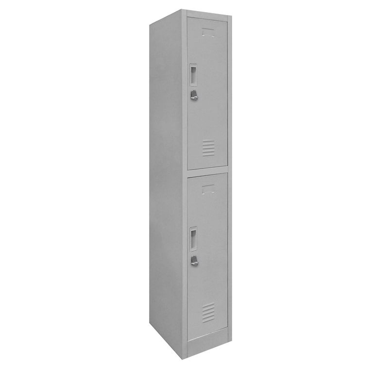 Locker de Oficina con Portacandado 2 Puerta(s) 2 Repisa(s) 50x166x29 cm Gris