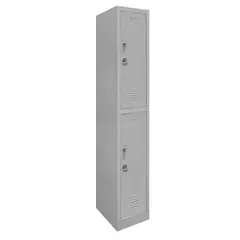MALETEK - Locker de Oficina con Portacandado 2 Puerta(s) 2 Repisa(s) 50xx29 cm Gris