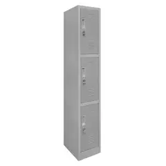 MALETEK - Locker de Oficina con Portacandado 3 Puerta(s) 2 Repisa(s) 50xx29 cm Gris