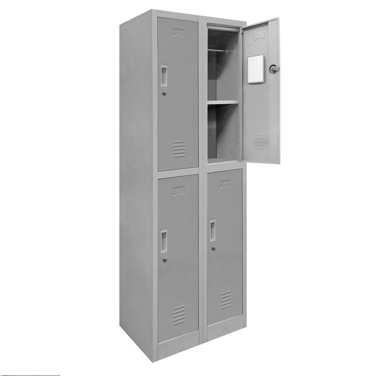 Locker de Oficina con Llave 4 Puerta(s) 4 Repisa(s) 50x166x57 cm Gris
