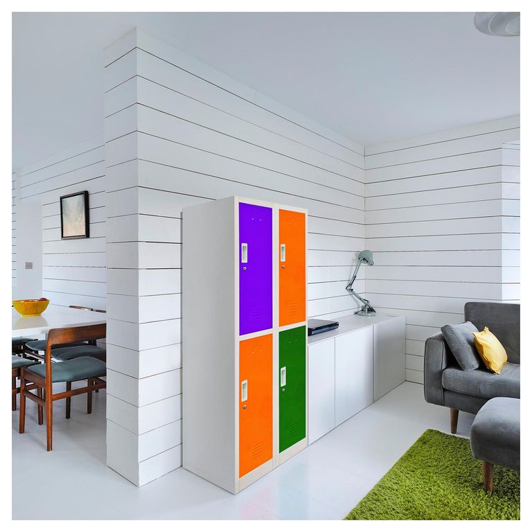 Locker de Oficina con Llave 2 Puerta(s) 4 Repisa(s) 50x166x57 cm Gris/Colores