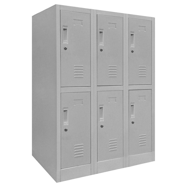 Locker de Oficina con Llave 6 Puerta(s) 3 Repisa(s) 50x114x83 cm Gris
