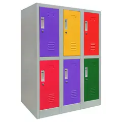 MALETEK - Locker de Oficina con Llave 6 Puerta(s) 3 Repisa(s) 50x114x83 cm Gris