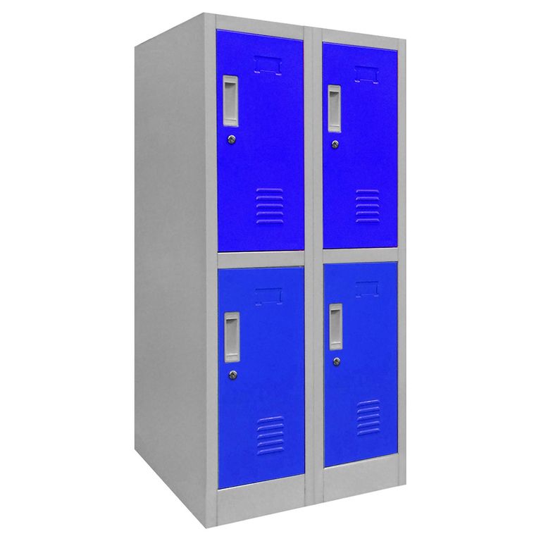 Locker de Oficina con Llave 4 Puerta(s) 2 Repisa(s) 50x114x55 cm Gris