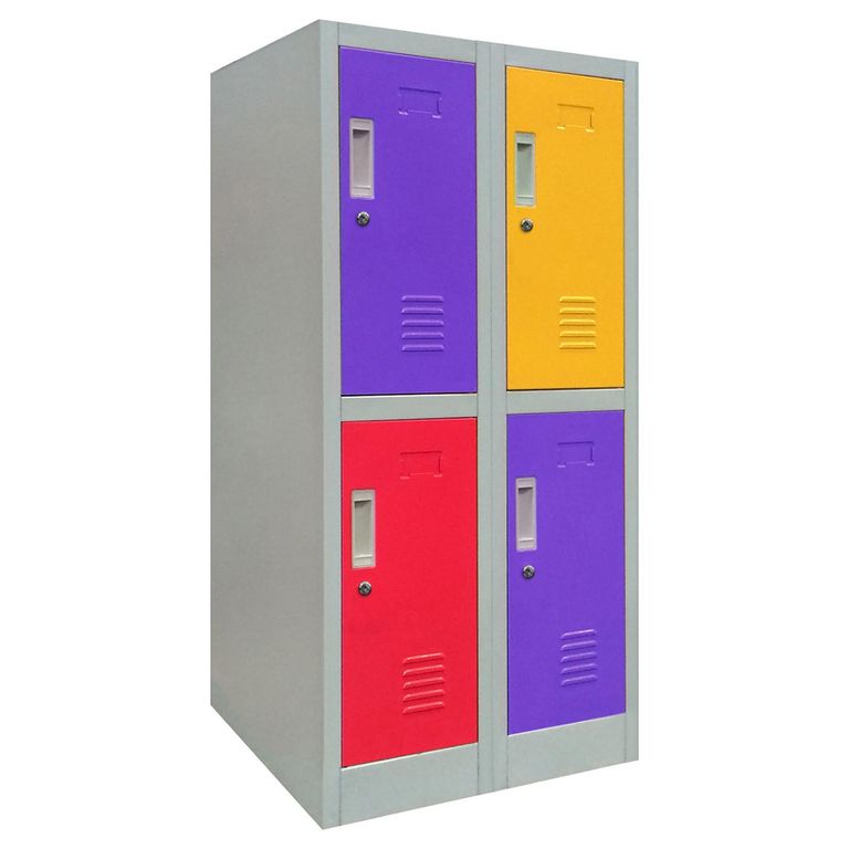 Locker de Oficina con Llave 4 Puerta(s) 2 Repisa(s) 50x114x55 cm Gris