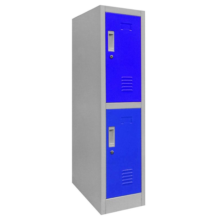 Locker de Oficina con Llave 2 Puerta(s) 1 Repisa(s) 50x114x28 cm Gris