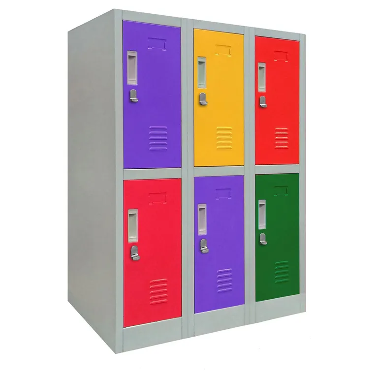 Locker de Oficina con Portacandado 6 Puerta(s) 6 Repisa(s) 50x114x83 cm Gris
