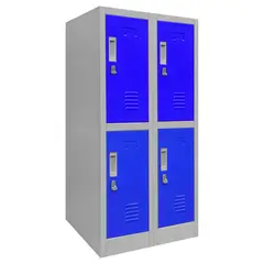 MALETEK - Locker de Oficina con Portacandado 4 Puerta(s) 4 Repisa(s) 50xx55 cm Gris/Azul