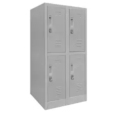 MALETEK - Locker de Oficina con Portacandado 4 Puerta(s) 4 Repisa(s) 50x114x55 cm Gris
