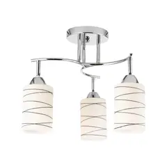 CASA BONITA - Lámpara Techo 3 Luces Metal Gris/Plata 60 W 26 cm