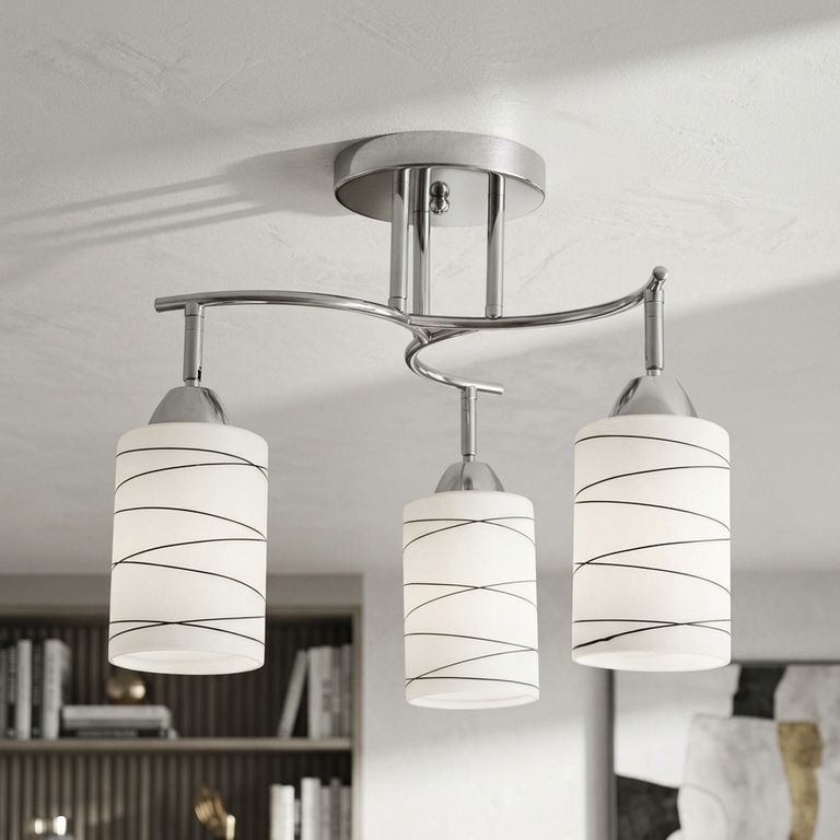 Lámpara Techo 3 Luces Metal Gris
